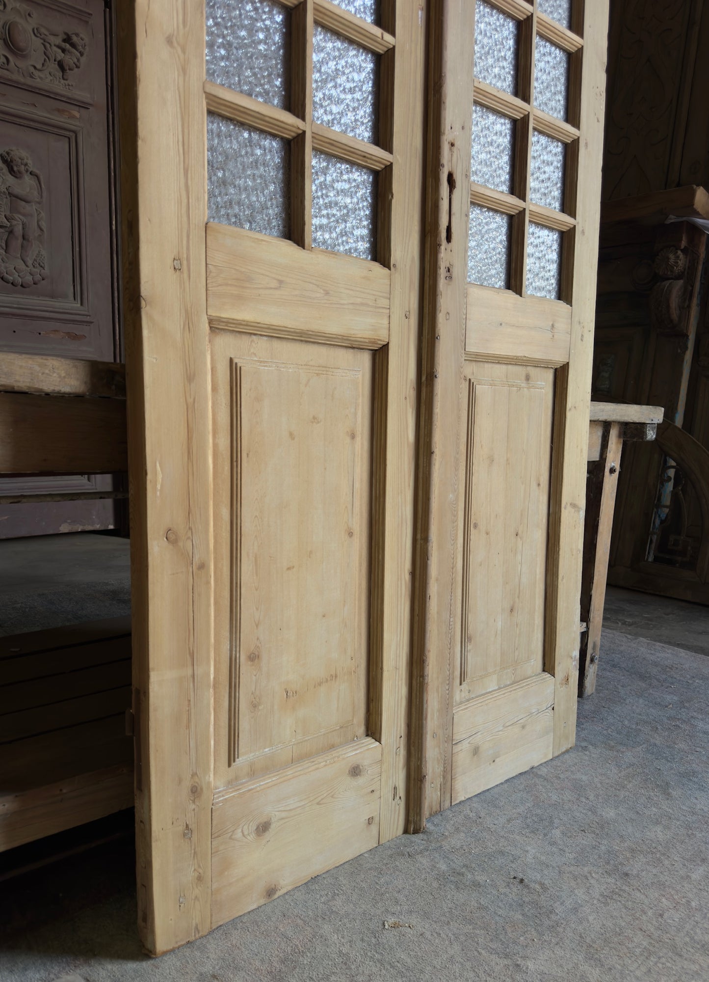 18 Lite Glass Antique French Doors - 40.75x101.5 K252