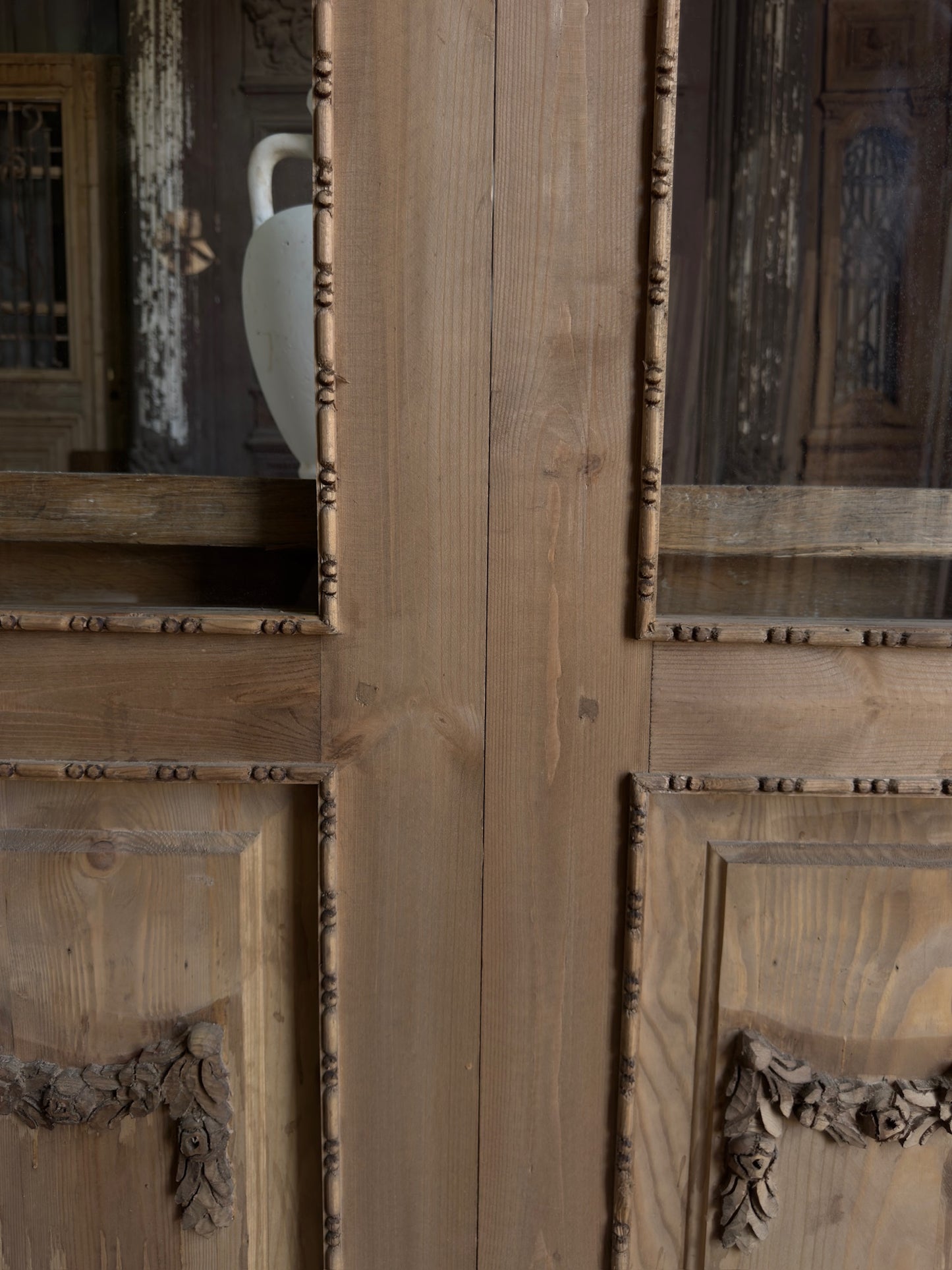 (Valencia) Handcrafted Arched Open Glass French Doors - 39.5x96 K190