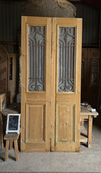 Elegant Tall Iron Antique French Doors - 47x105 - L494