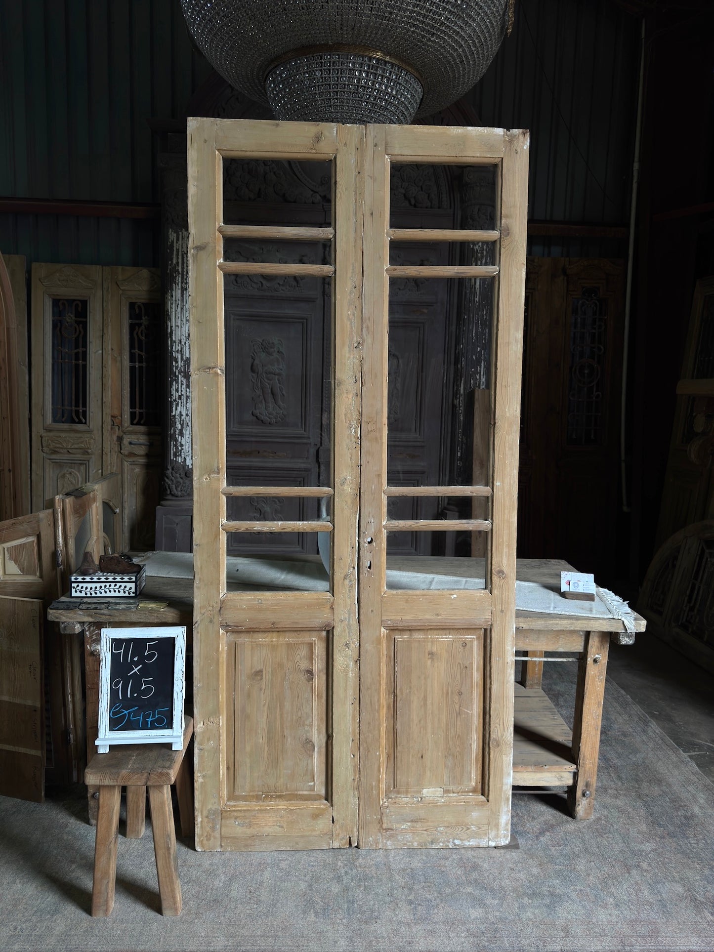 19th Century Antique Glass French Doors - 41.5x91.5 J475