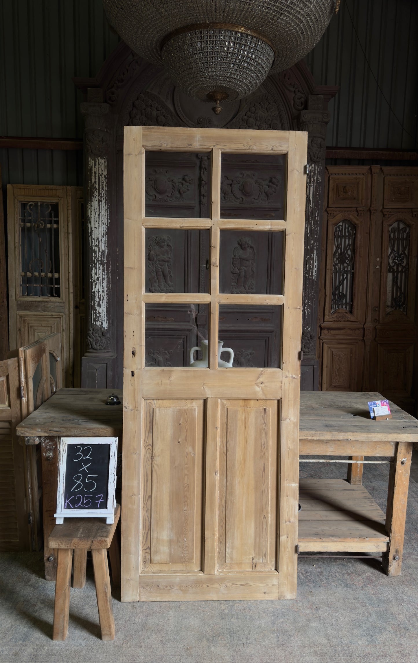 6 Lite Antique Glass Single Door - 32x85 K257