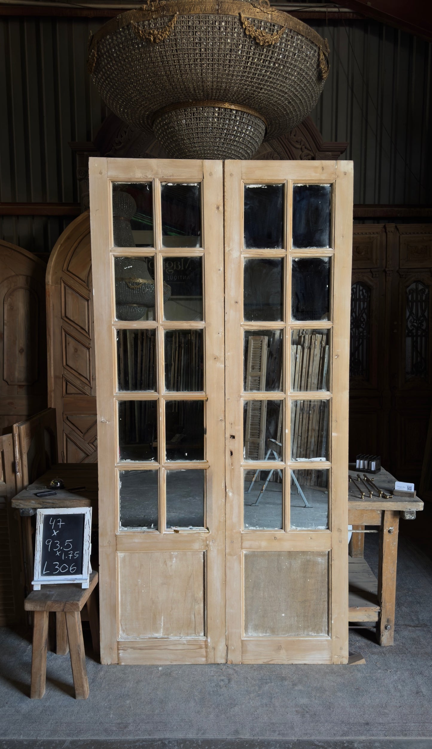 20 Lite Antique Mirrored French Doors - 47x93.5 - L306