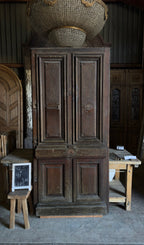 French Oak Antique Single Door with Paneled Base - 42.5x91 - L275