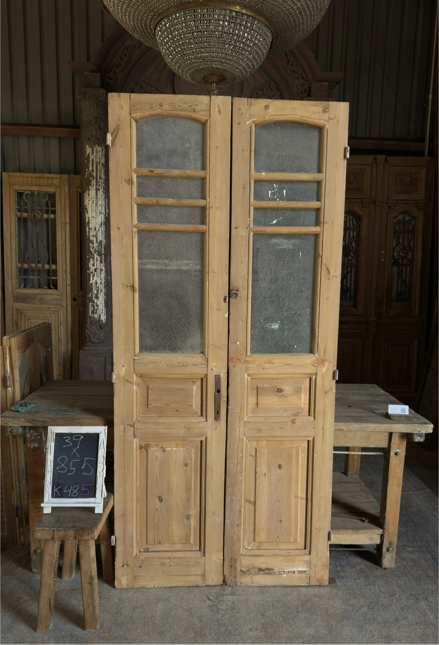 Glass Antique French Doors - 39x85.5 K485