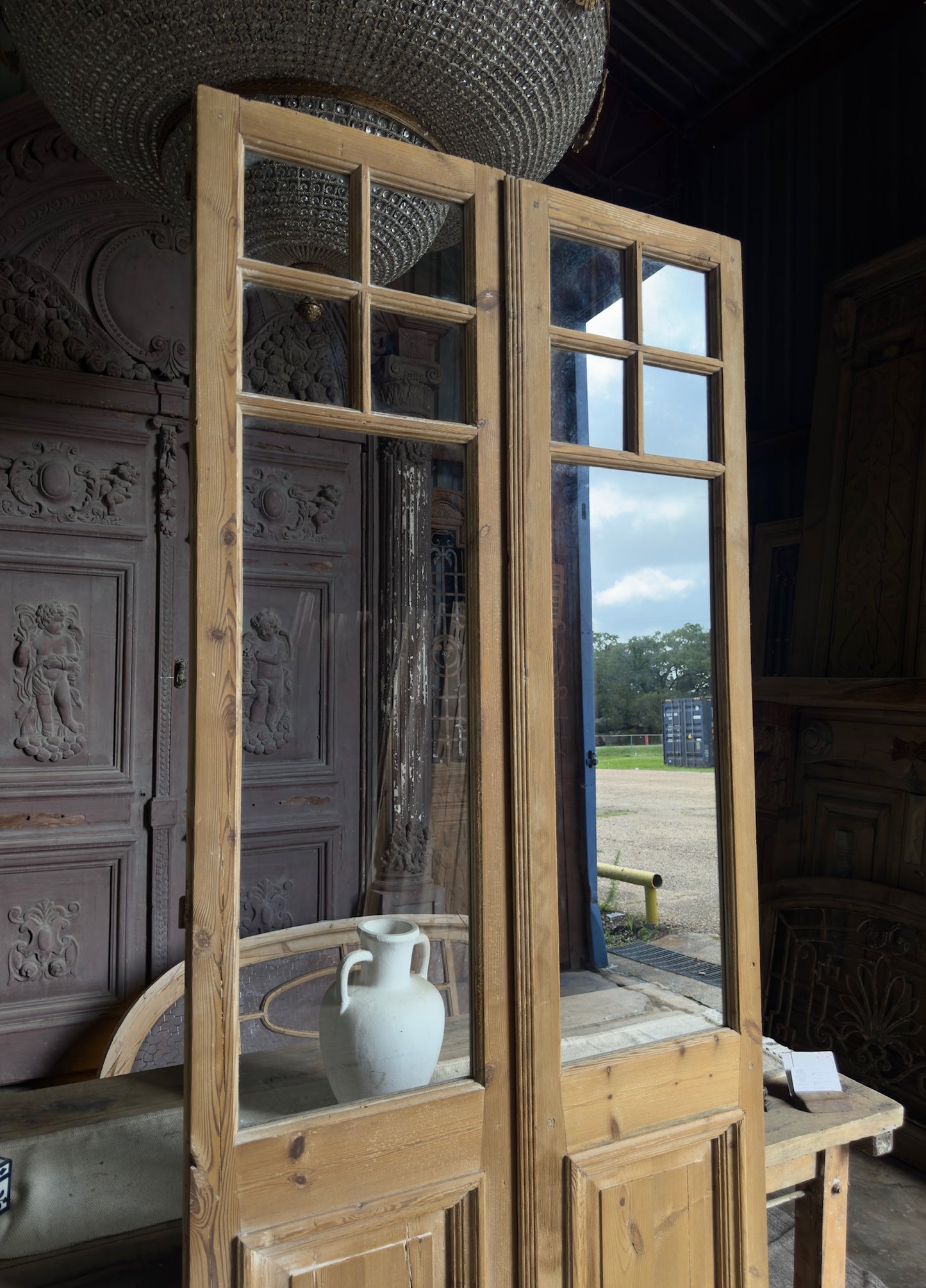 19th Century Antique Glass French Doors - 39.75x97 J219