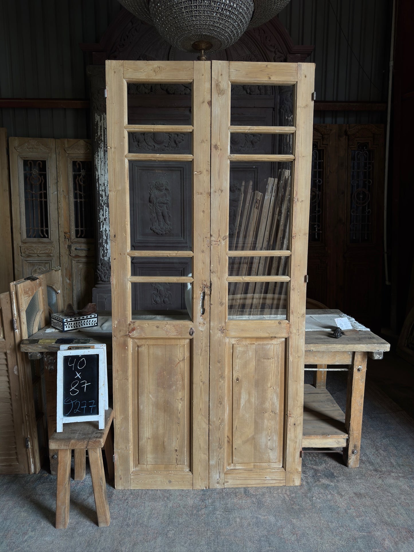 19th Century Antique Glass French Doors - 40x87 J277