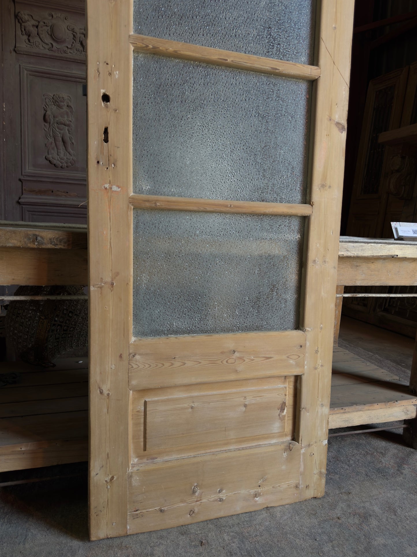 4 Lite Antique Glass Single Door - 27.5x83.5 J484
