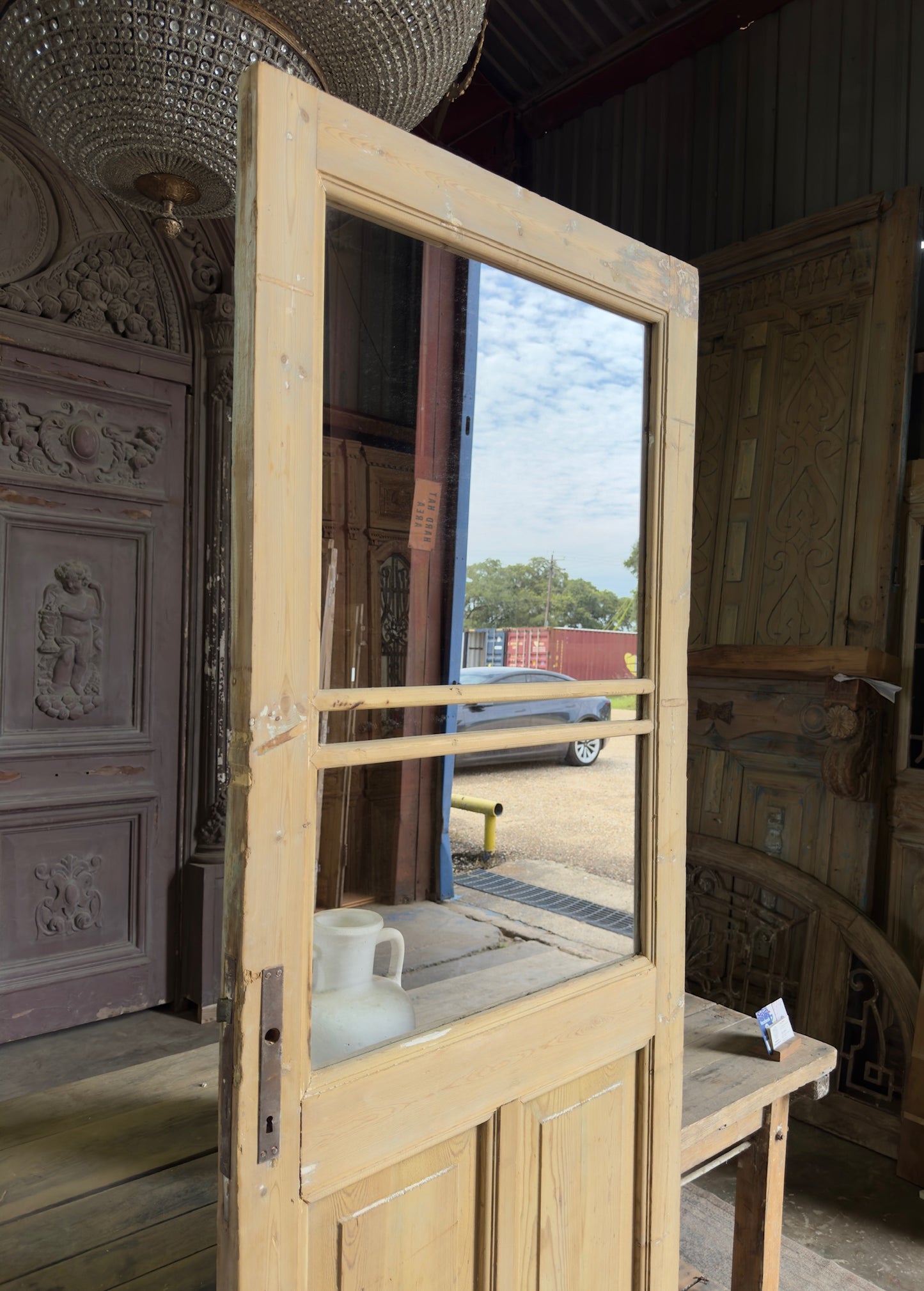 Antique Glass Single Door - 31.5x87.25 K309