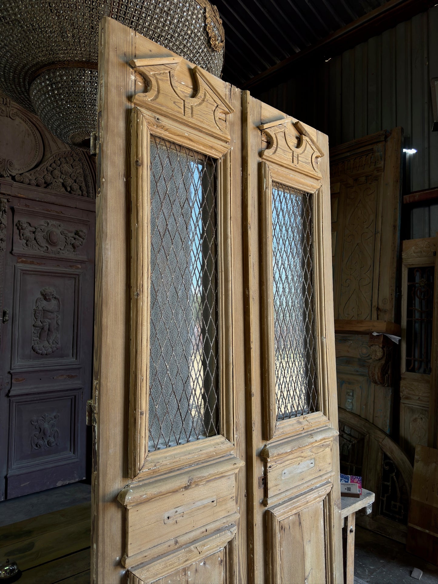 Classy Antique Iron French Doors - 45.5x99.5 K279