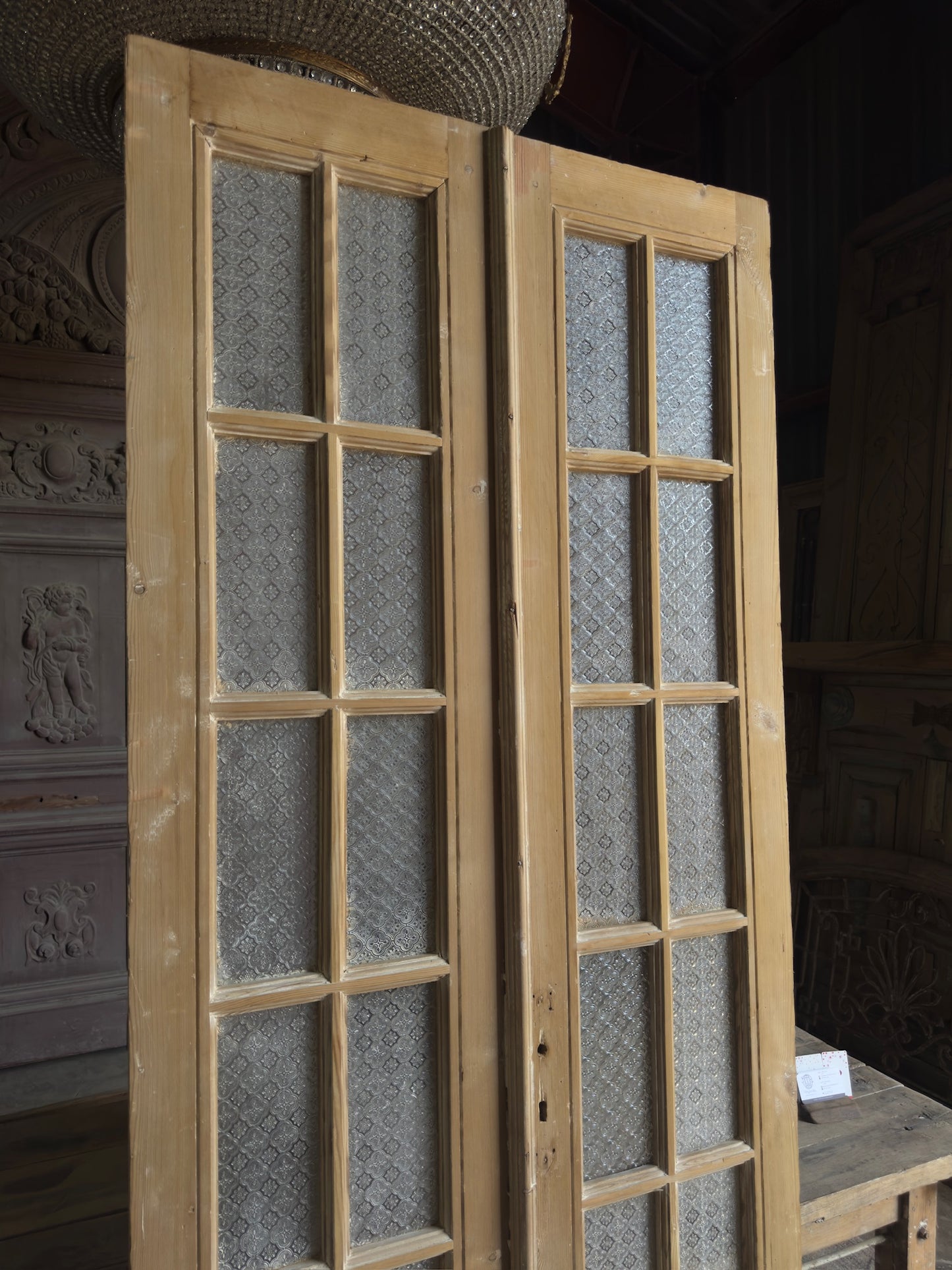 10 Lite Single Antique Glass Door - 36.5x92 J549