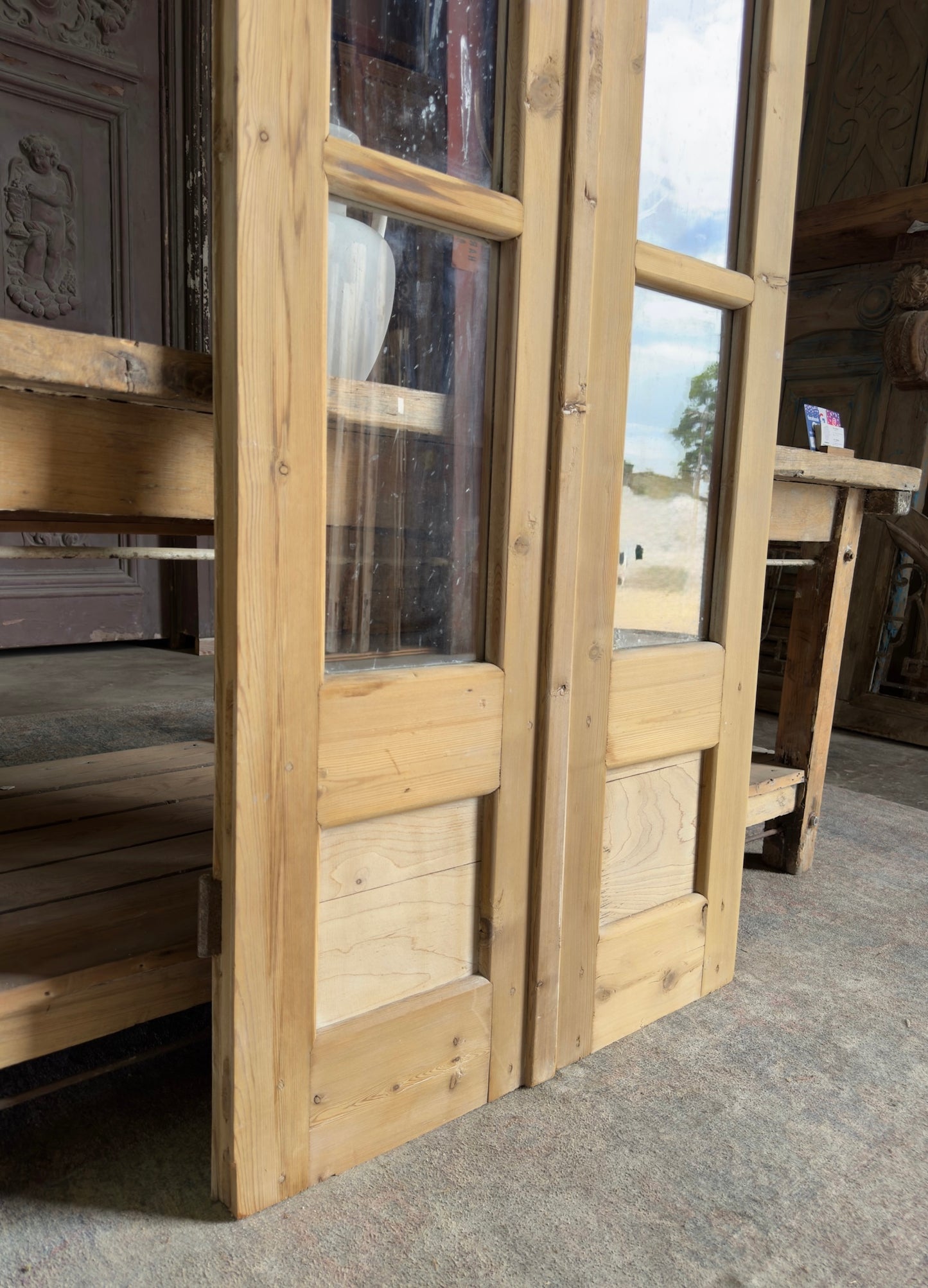 Narrow Glass Antique French Doors - 31.5x91 K201