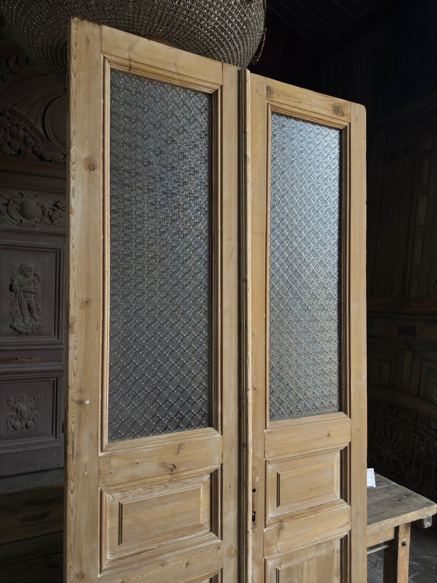 Glass Antique French Doors - 41.5x93 J555
