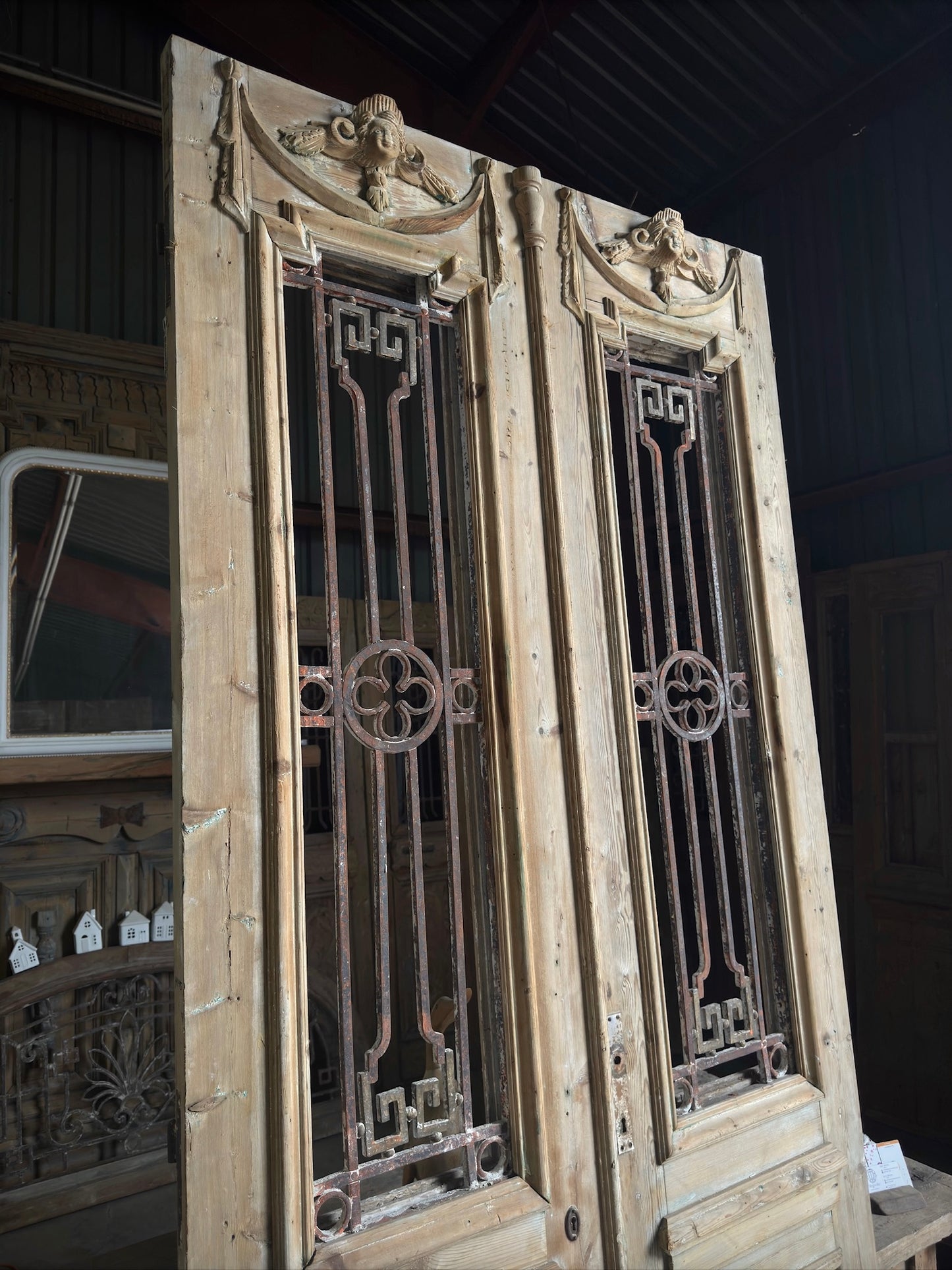 Classic Antique French Face Iron Doors - 44.75x103.5 H145