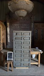 Spanish Coffered Panel Antique Single Door - 32.5x67.5 - L259