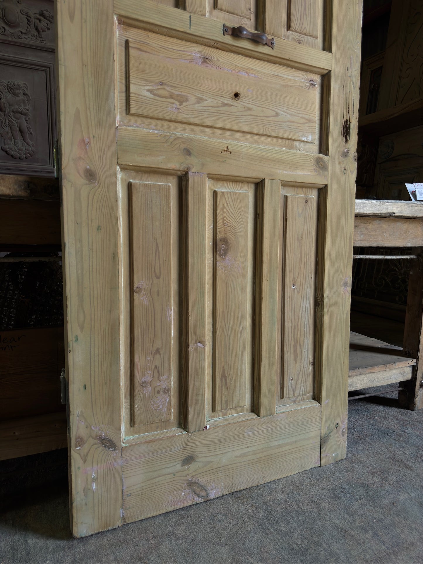 Decrotive Panel Antique Arched Solid Single Door - 31.25x92.5 J329