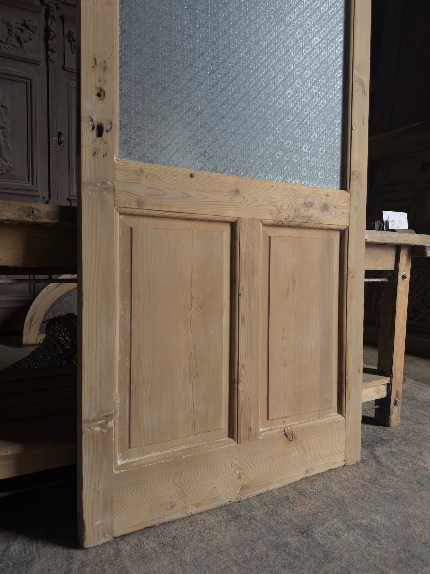 19th Century Antique Glass Single Door - 36x89.5 J247