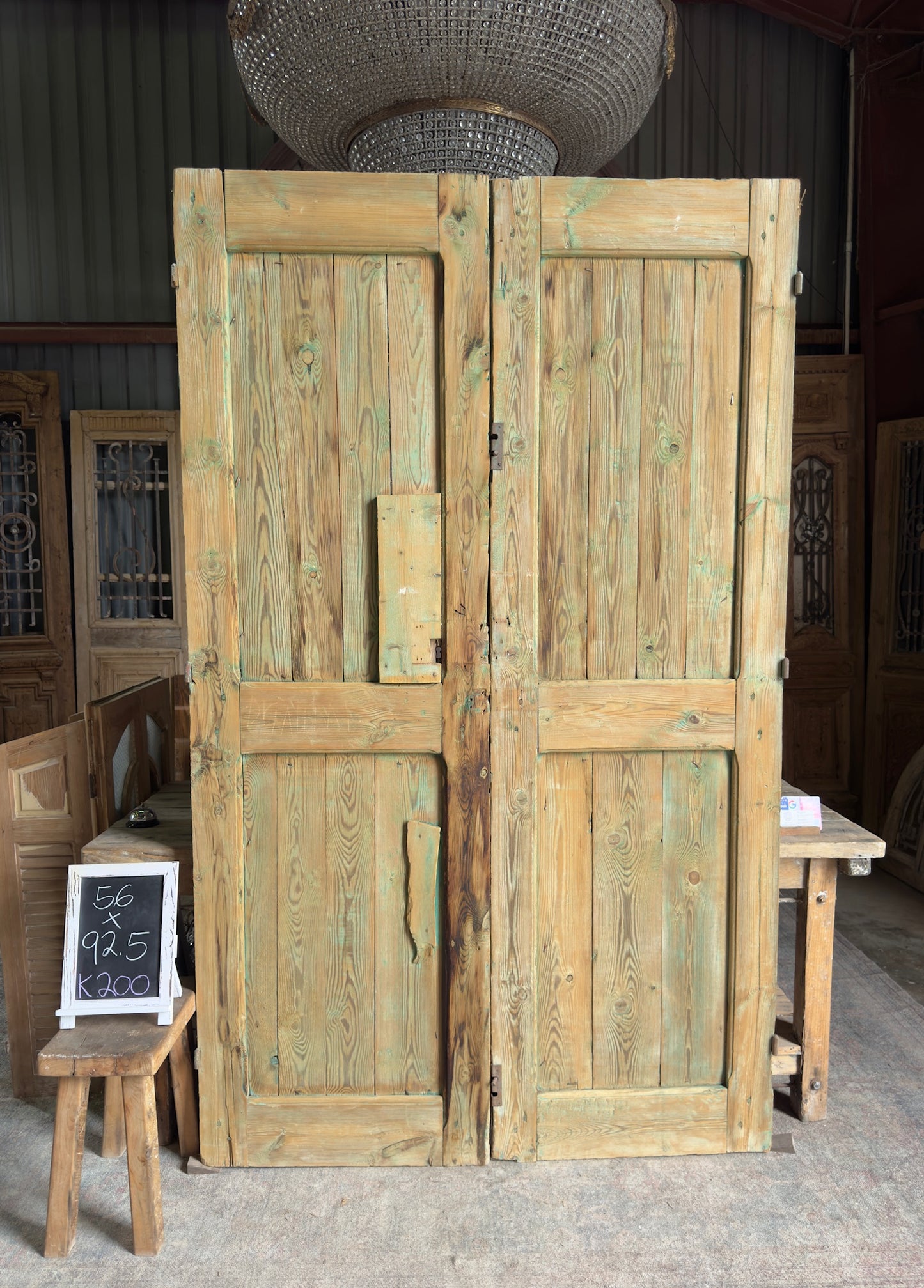 Hand Carved Antique French Doors - 56x92.5 K200