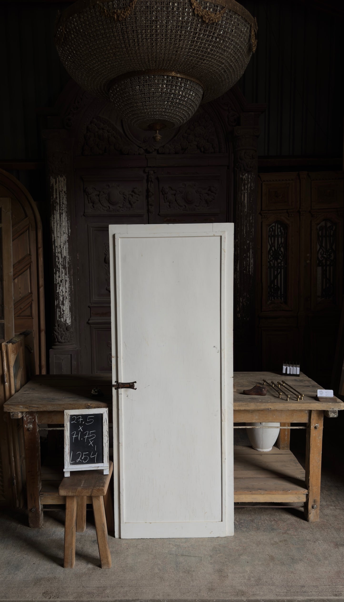 French Provincial 4-Panel Antique Single Door - 27.5x71.75 - L254