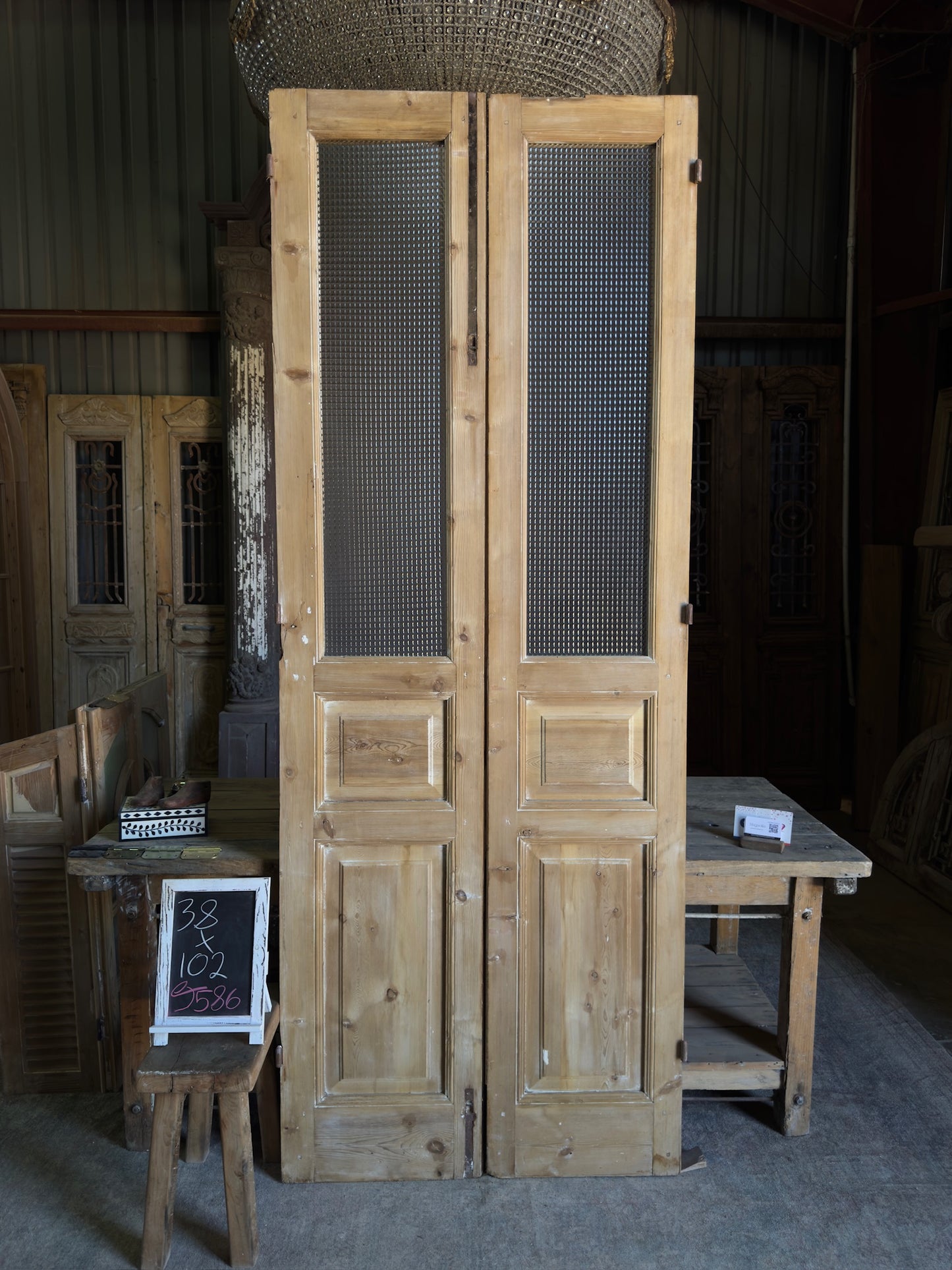 Glass Antique French Doors - 38x102 J586