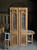 Antique Iron French Doors - 42.25x90.5 J40