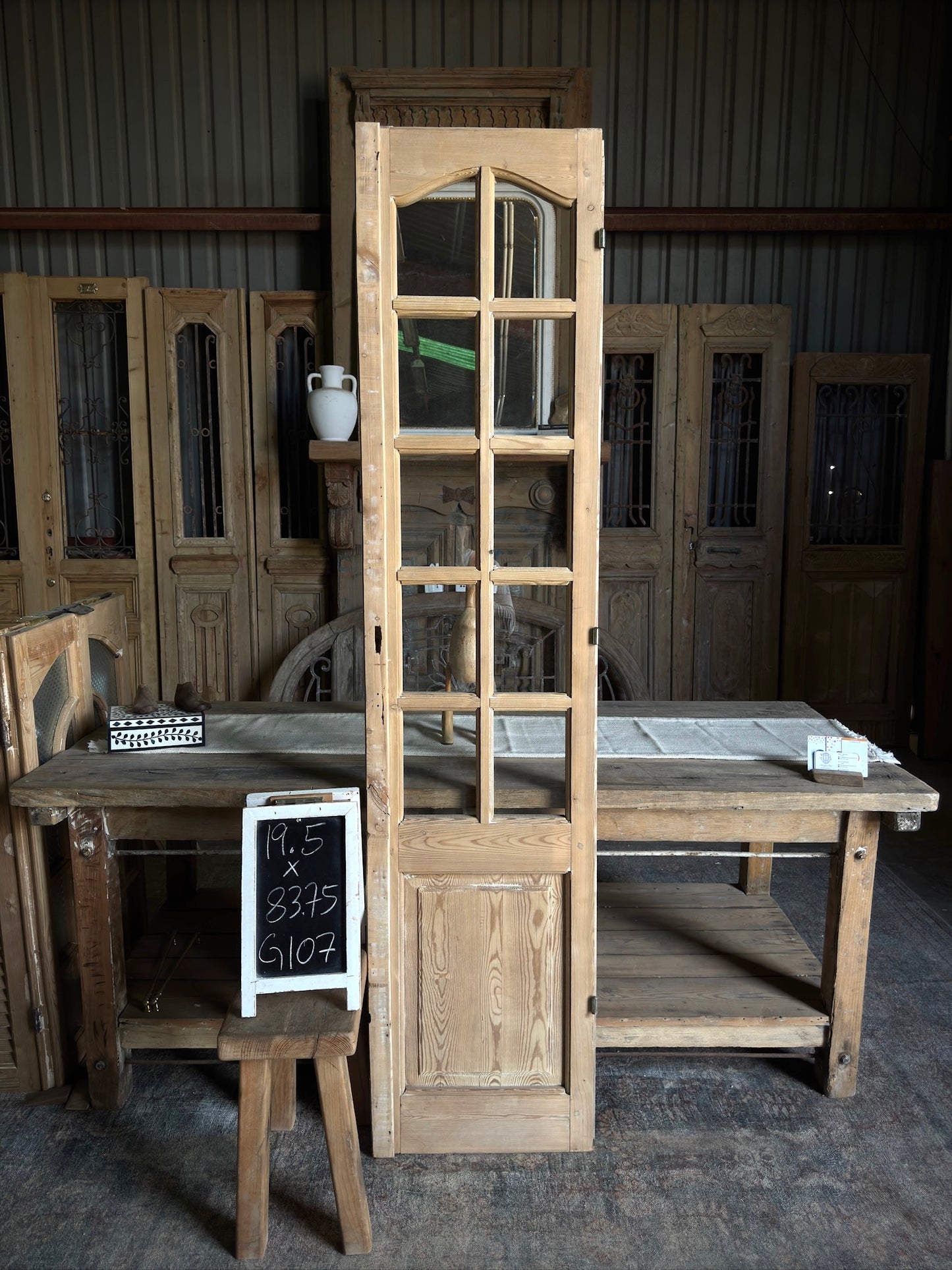 10 Light Single Antique Glass Door - 19.5x83.75 G107