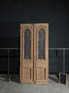 Antique Carved Iron French Doors - 49.5x101.5 - N484