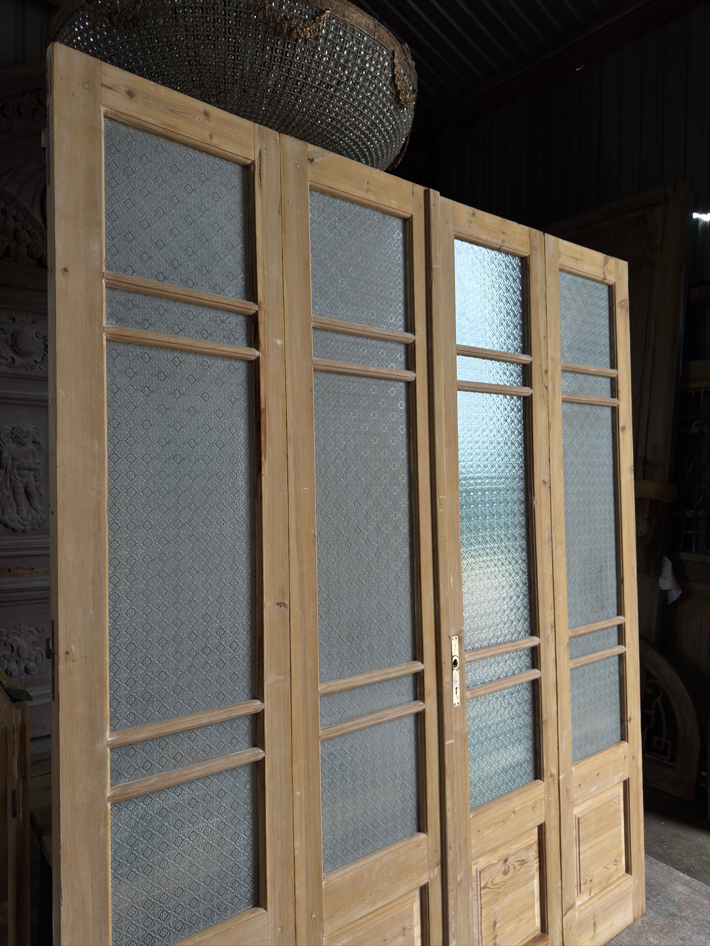 Antique Bi-Fold French Glass Doors - 84.5x99 J583