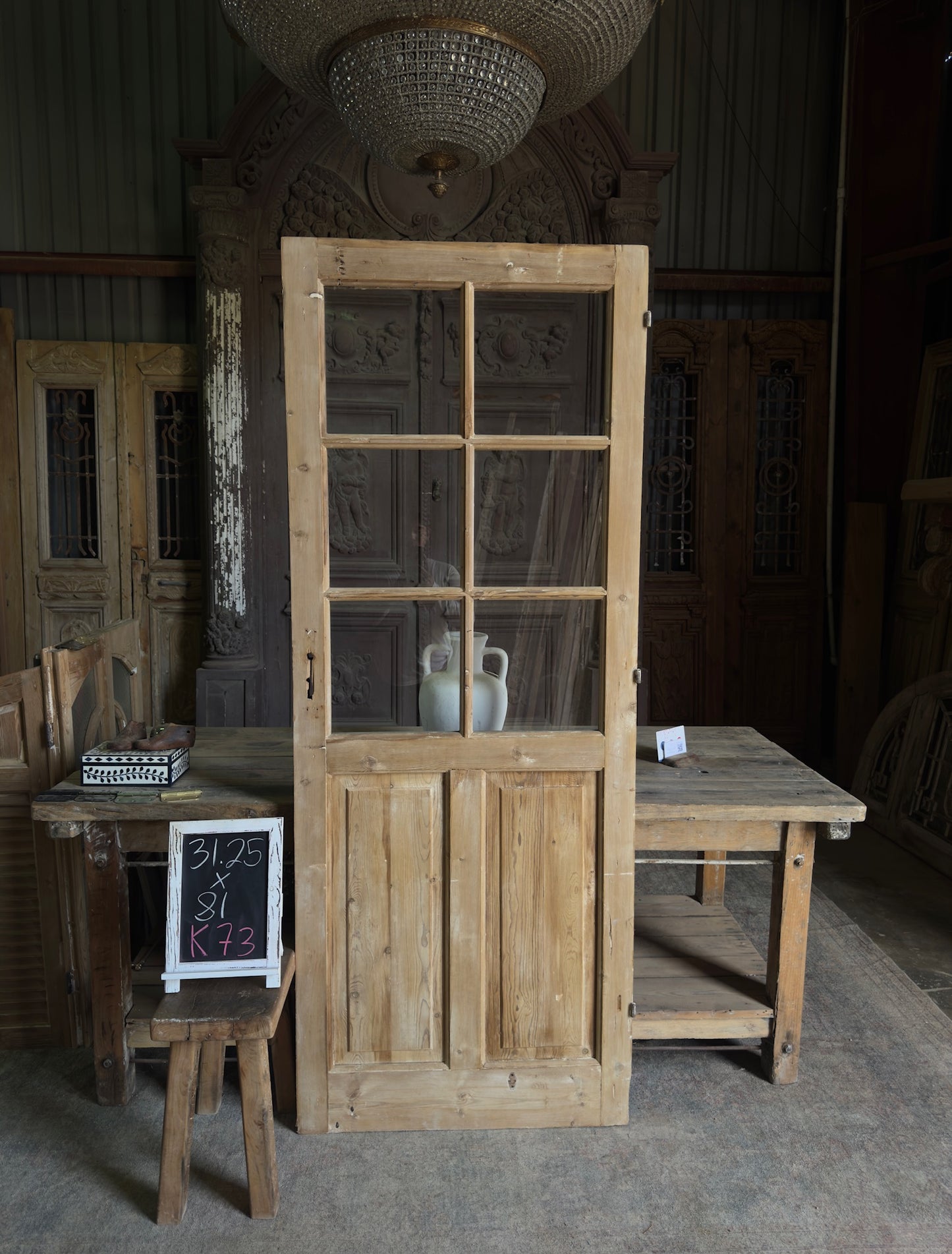 6 Lite Antique Glass Door - 31.25x81 K73