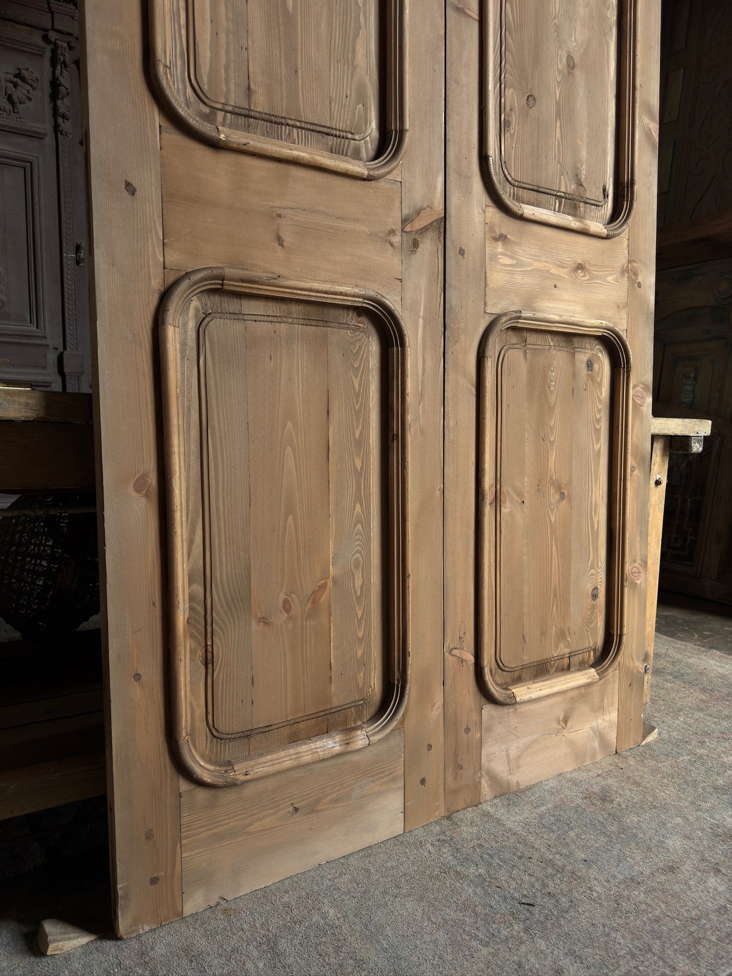 Handcrafted 2 Panel Rounded Moulding French Doors - 48x108 K45