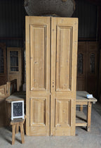 Raised Molding 2 Panel Antique Solid French Doors - 42.25x98.5 K343