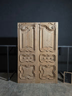 Handcrafted Whimsically Carved Solid French Doors - 64x96 - N200