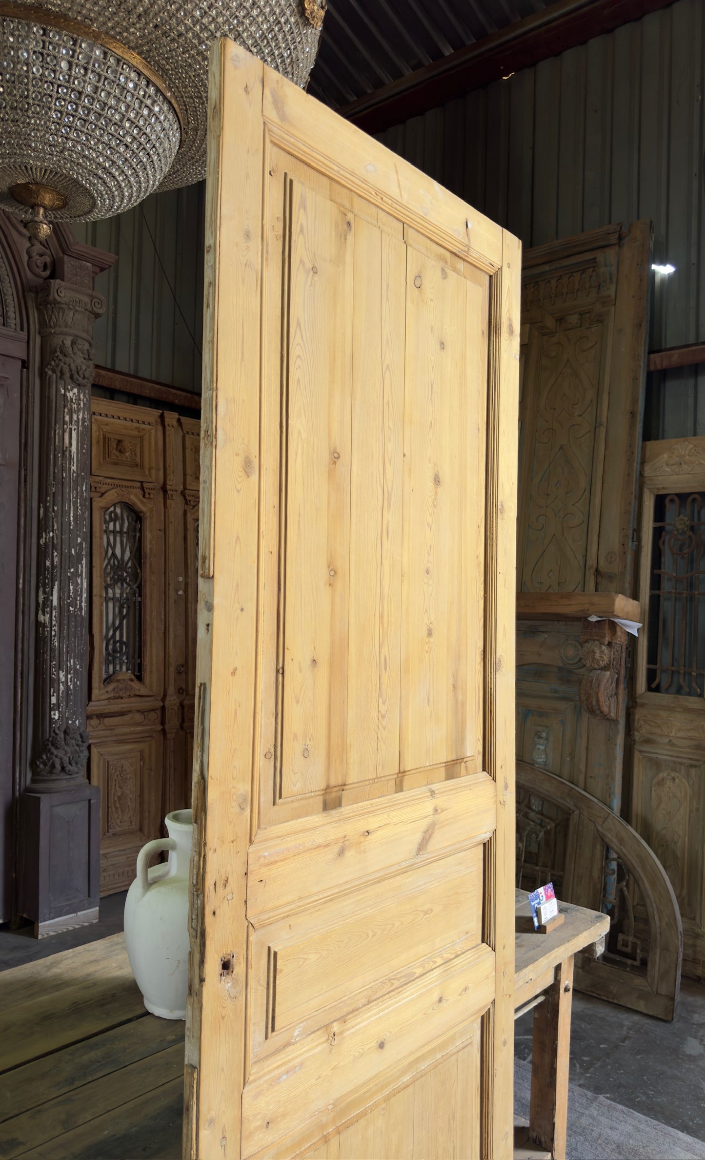 3 Panel Single Solid Antique Door - 32.75x93.5 K204