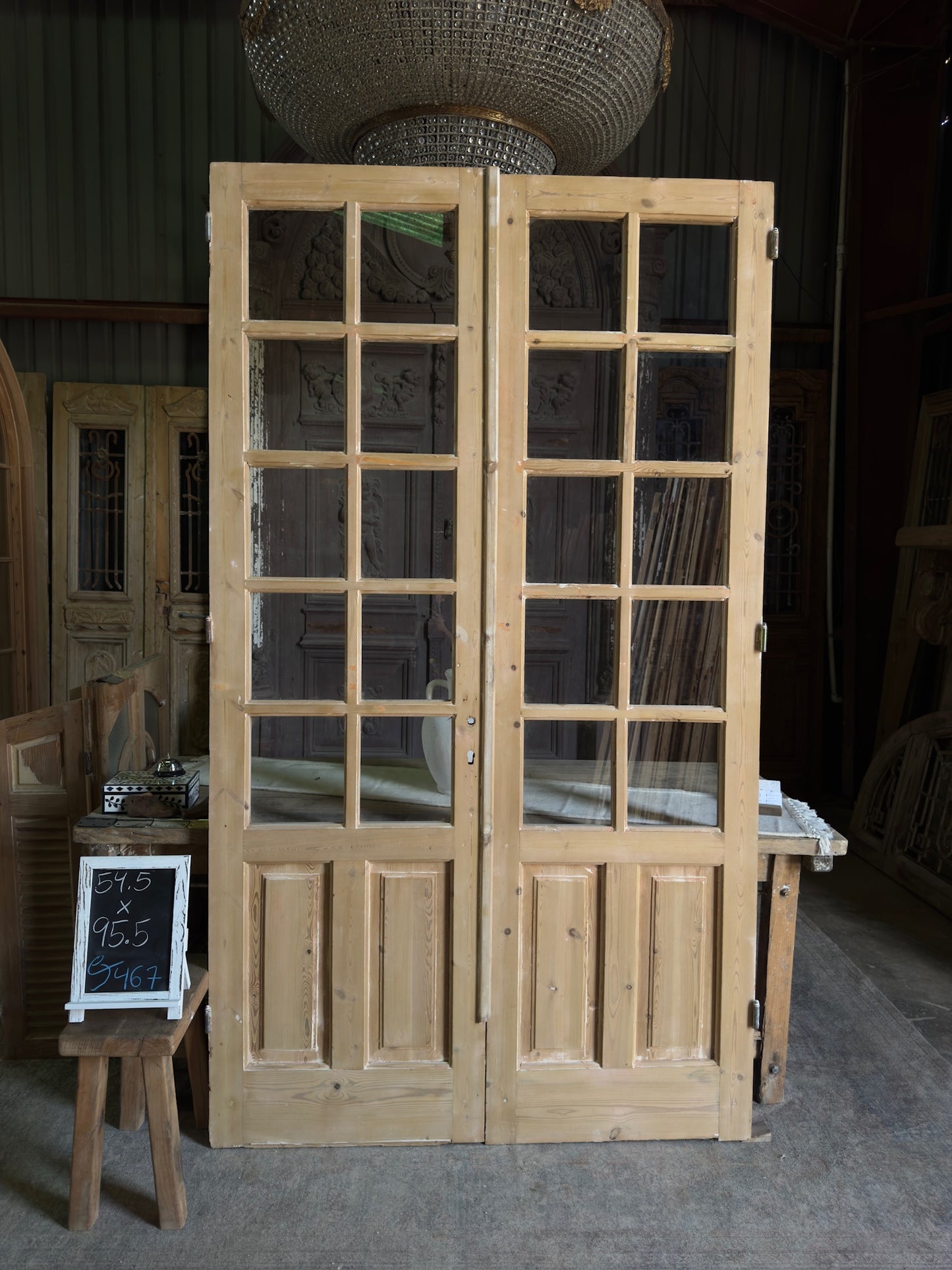 20 Lite Antique Glass French Doors - 54.5x95.5 J467