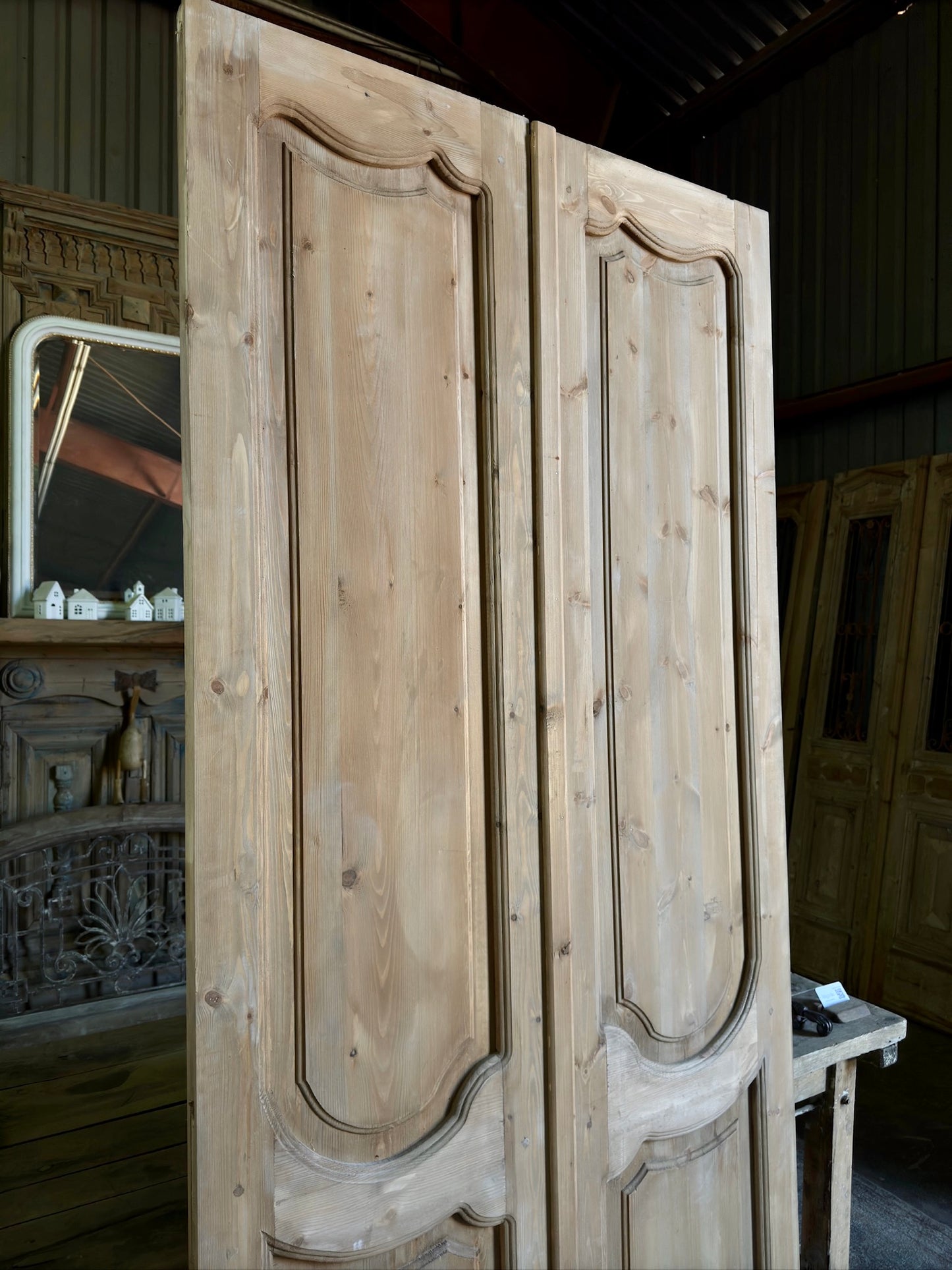 (Pierre) Handcrafted Solid Wood French Doors - 43.75x96 H167