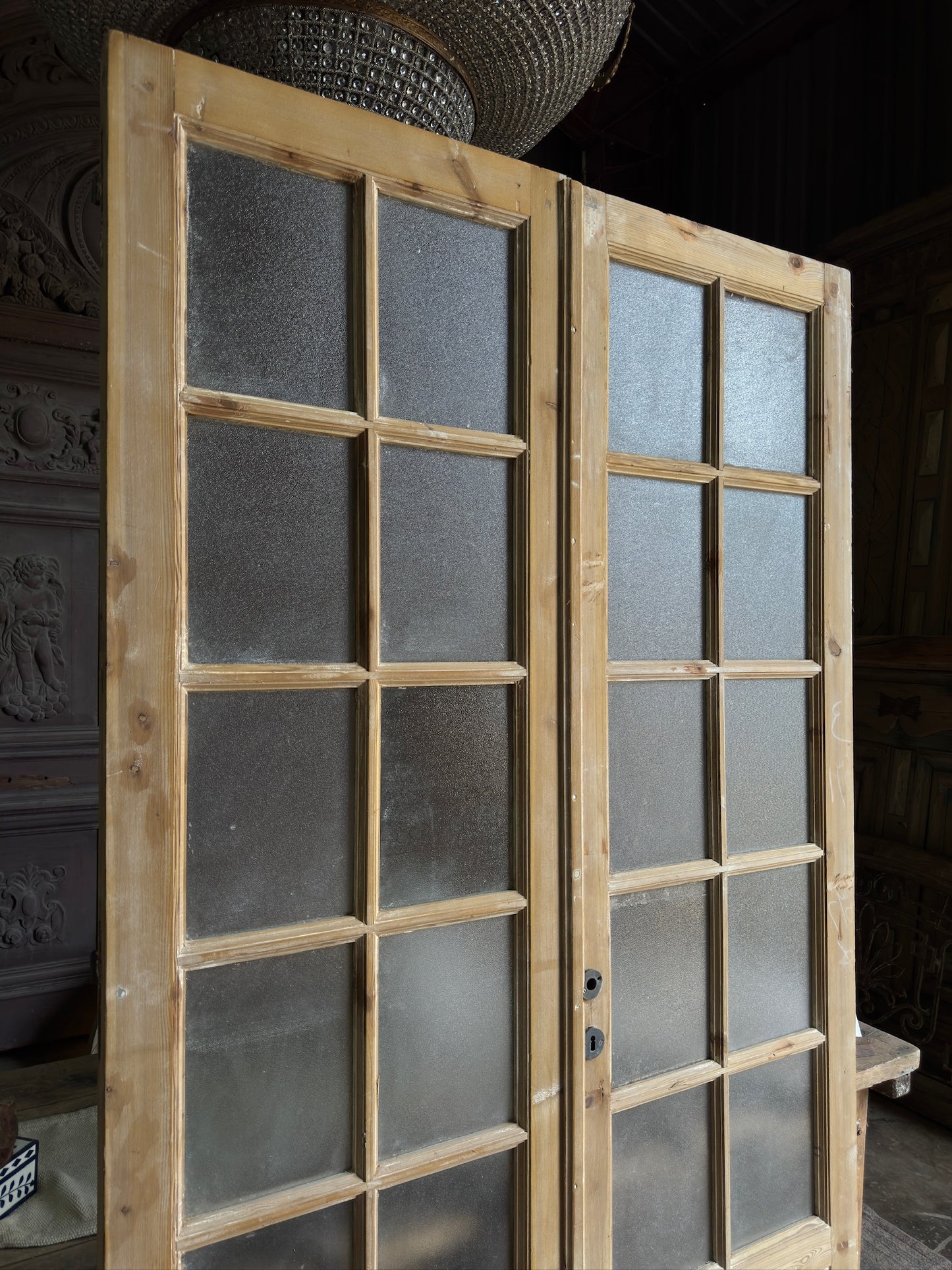 Classic Antique Glass French Doors - 51.75x92.5 J222