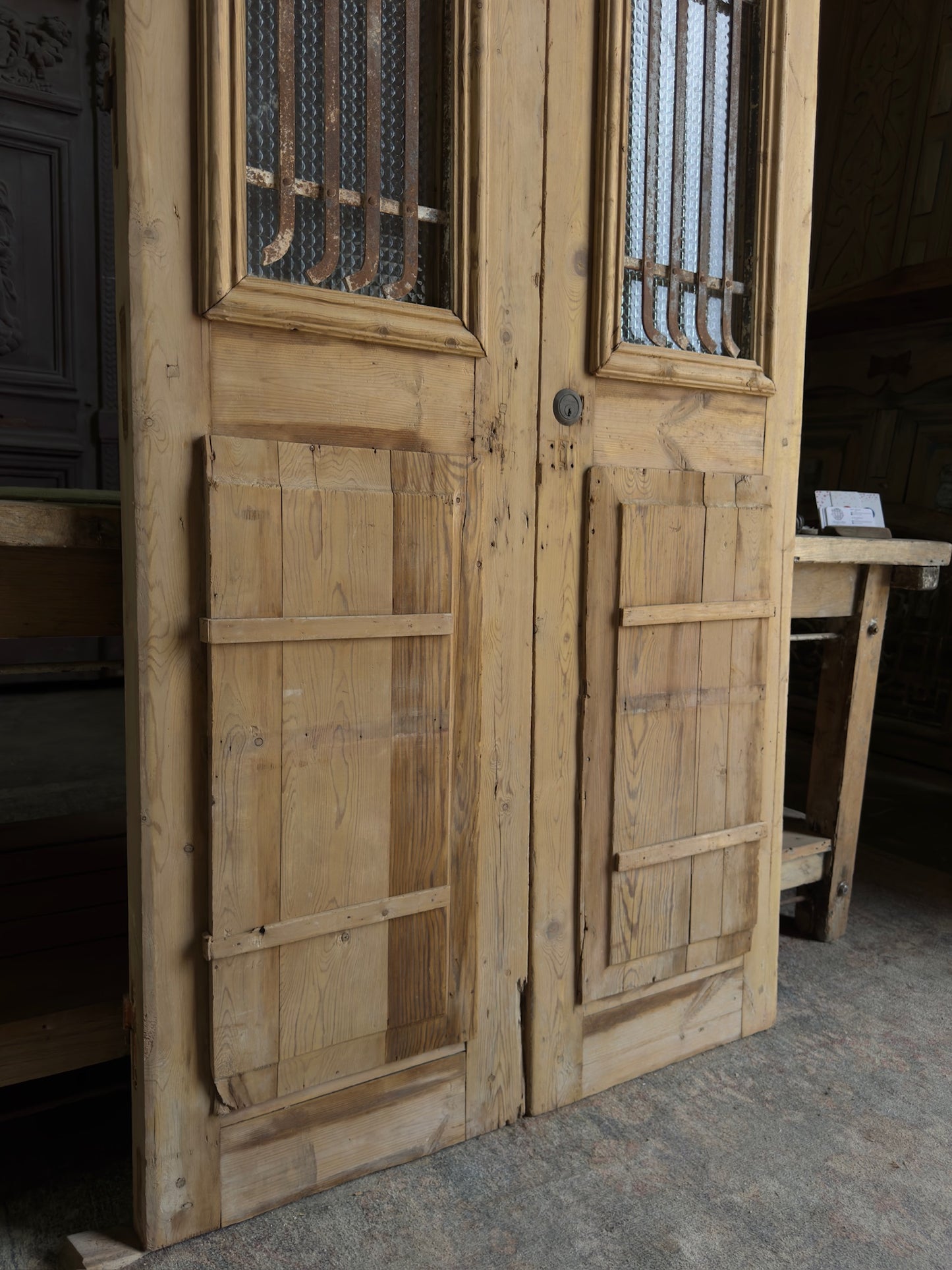Antique Iron French Doors - 38.5x90.5 J21