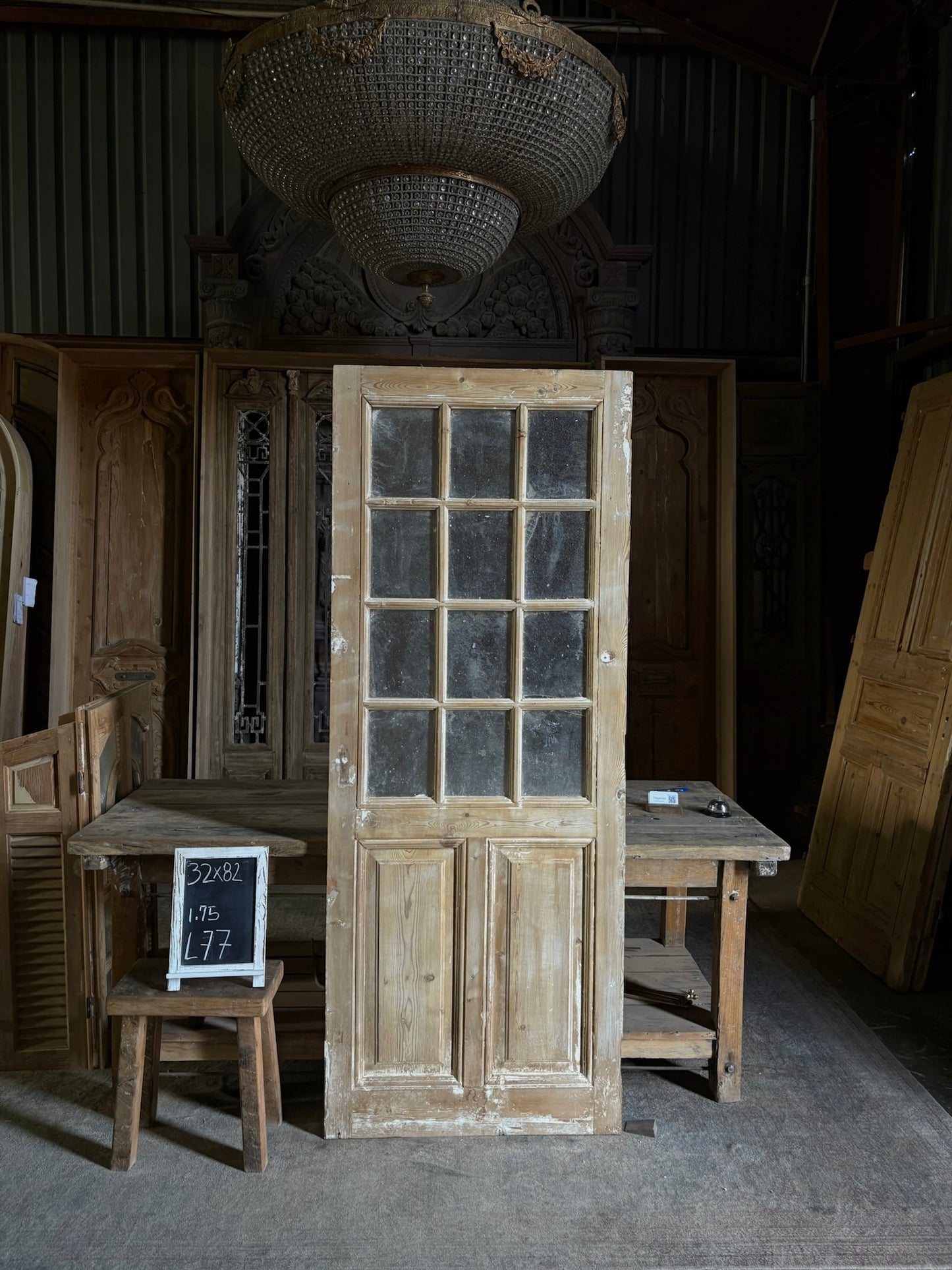 12 Lite Antique Glass Single Door - 32x82 - L77