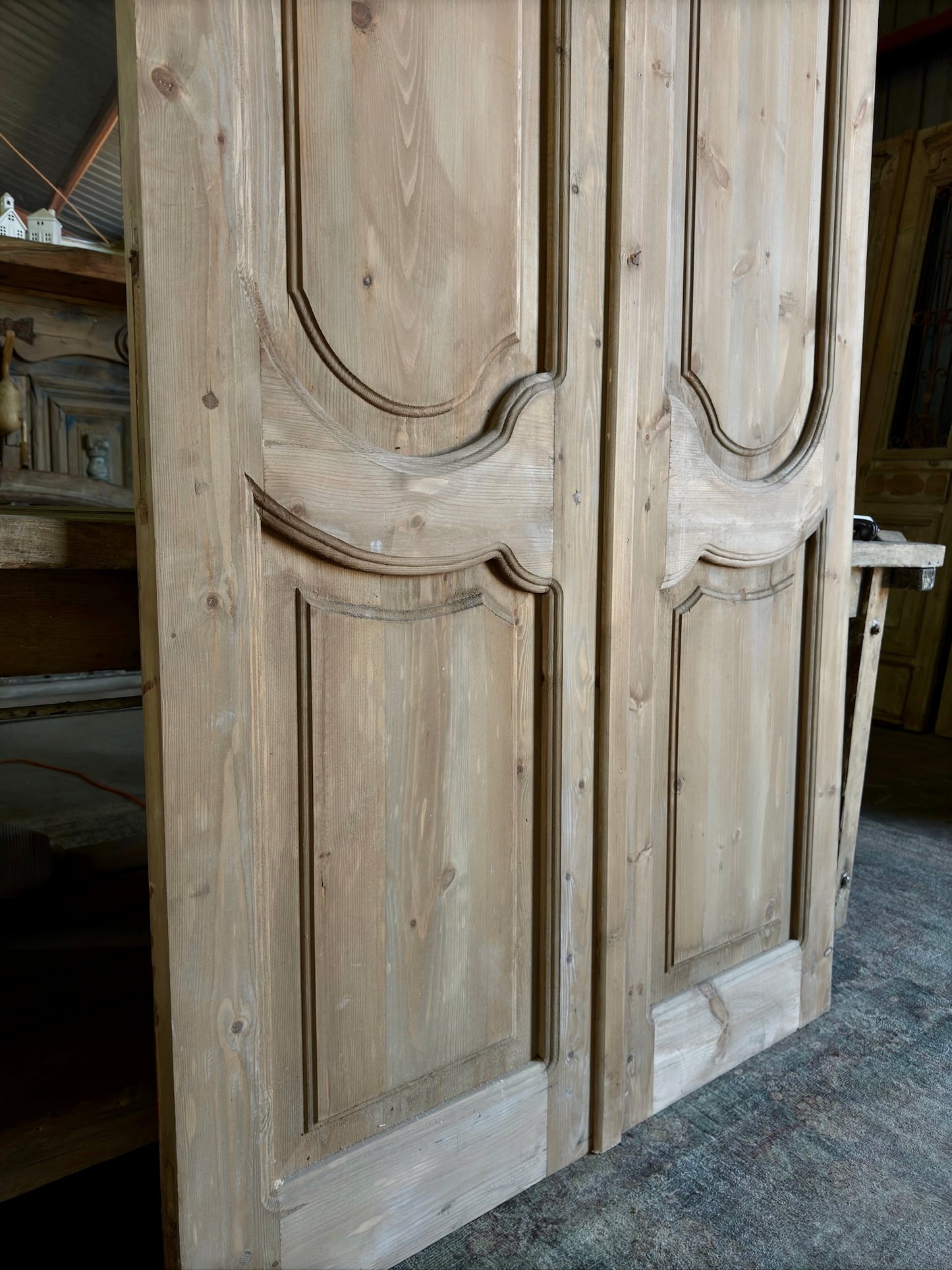 (Pierre) Handcrafted Solid Wood French Doors - 43.75x96 H167