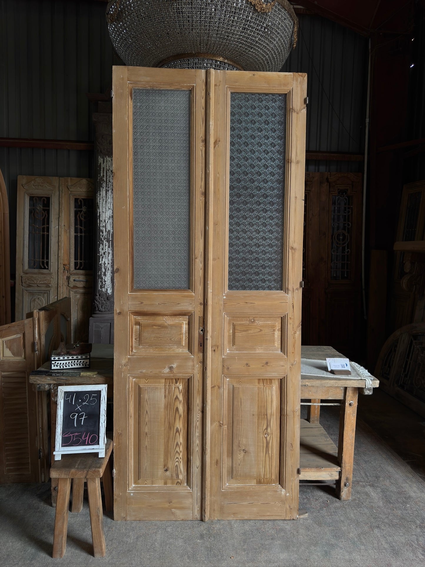 Antique French Glass Doors - 41.25x97 J540
