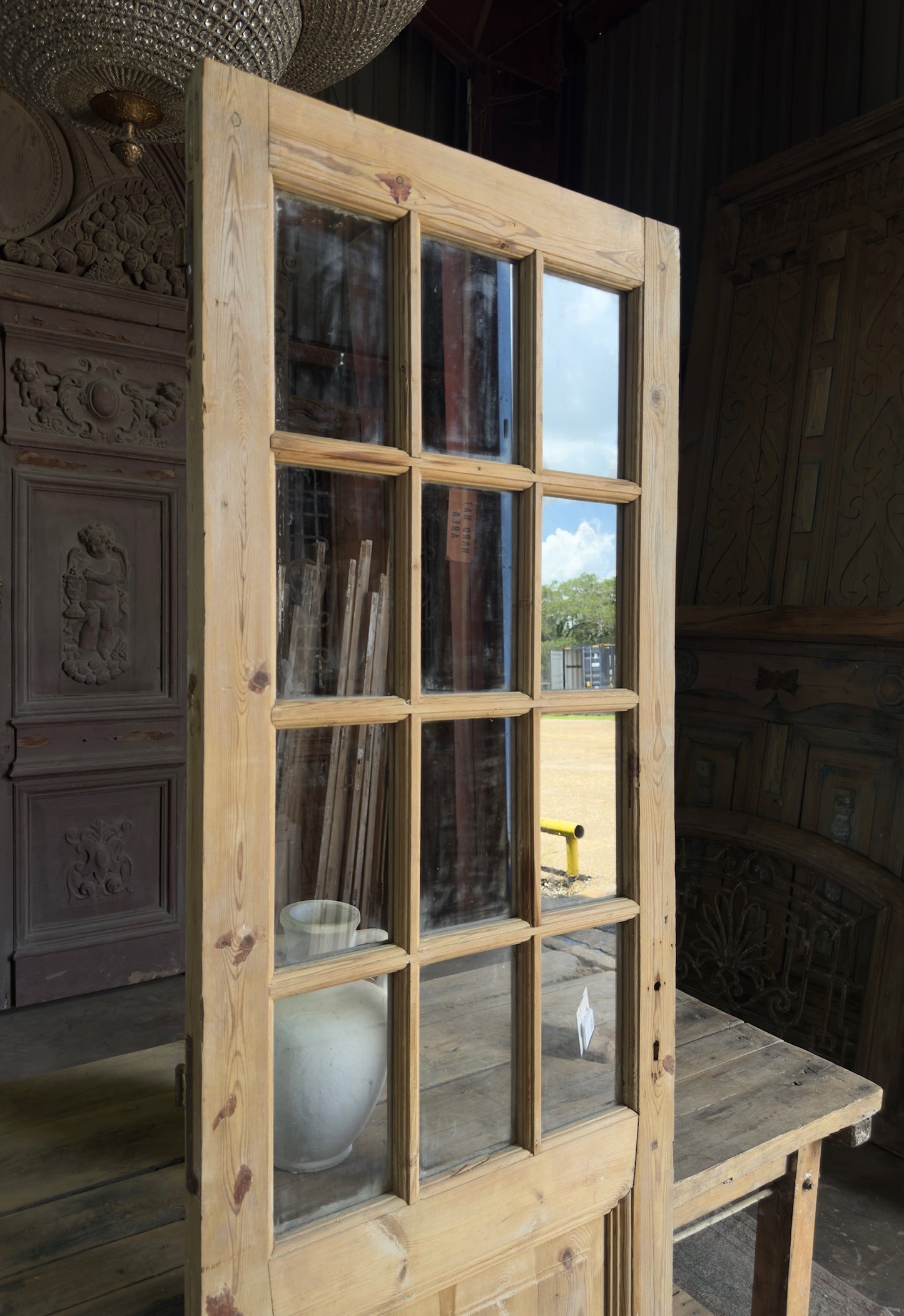 Antique 12 Lite Glass Single Door - 27x85 K77