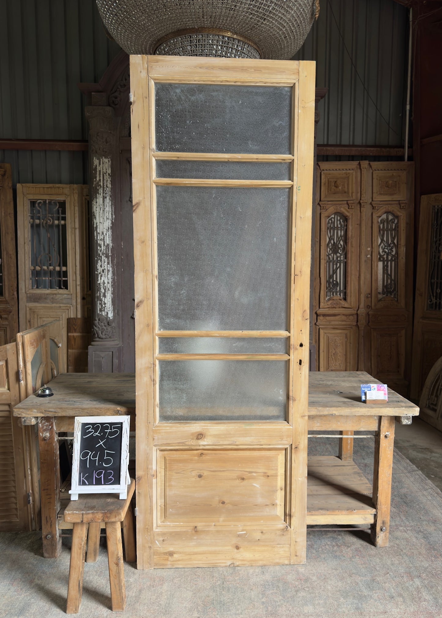 5 Lite Antique Glass Single Door - 32.75x94.5 K193