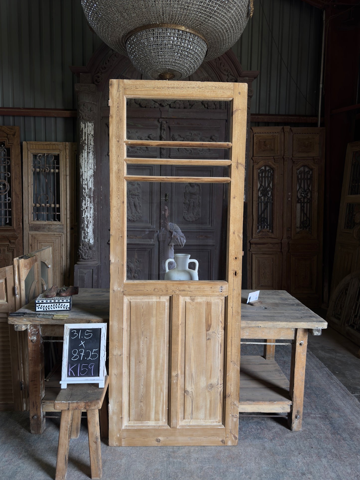 Antique Glass Single Door - 31.5x87.25 K159