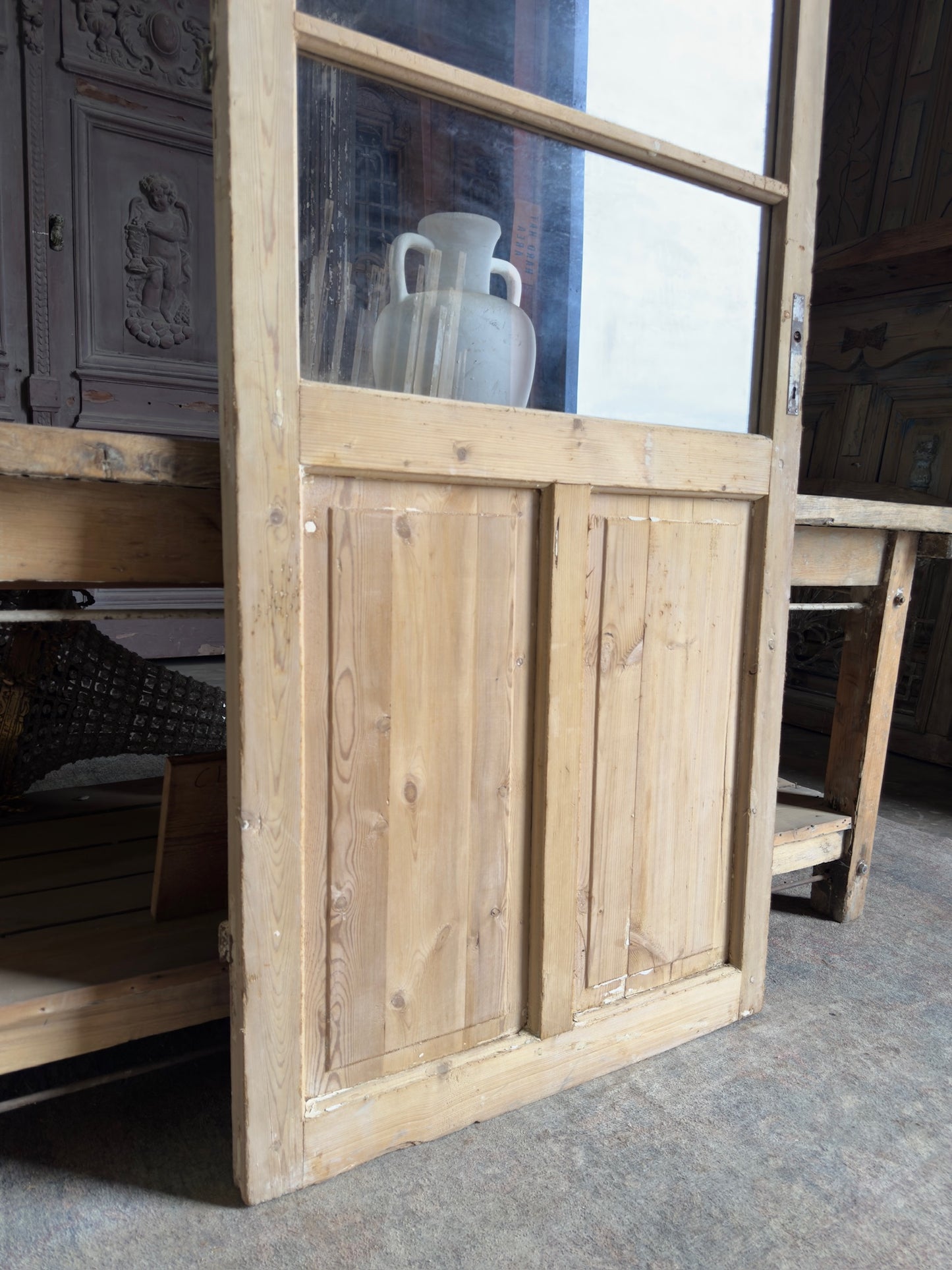 19th Century Antique Glass Door - 32x85 K116