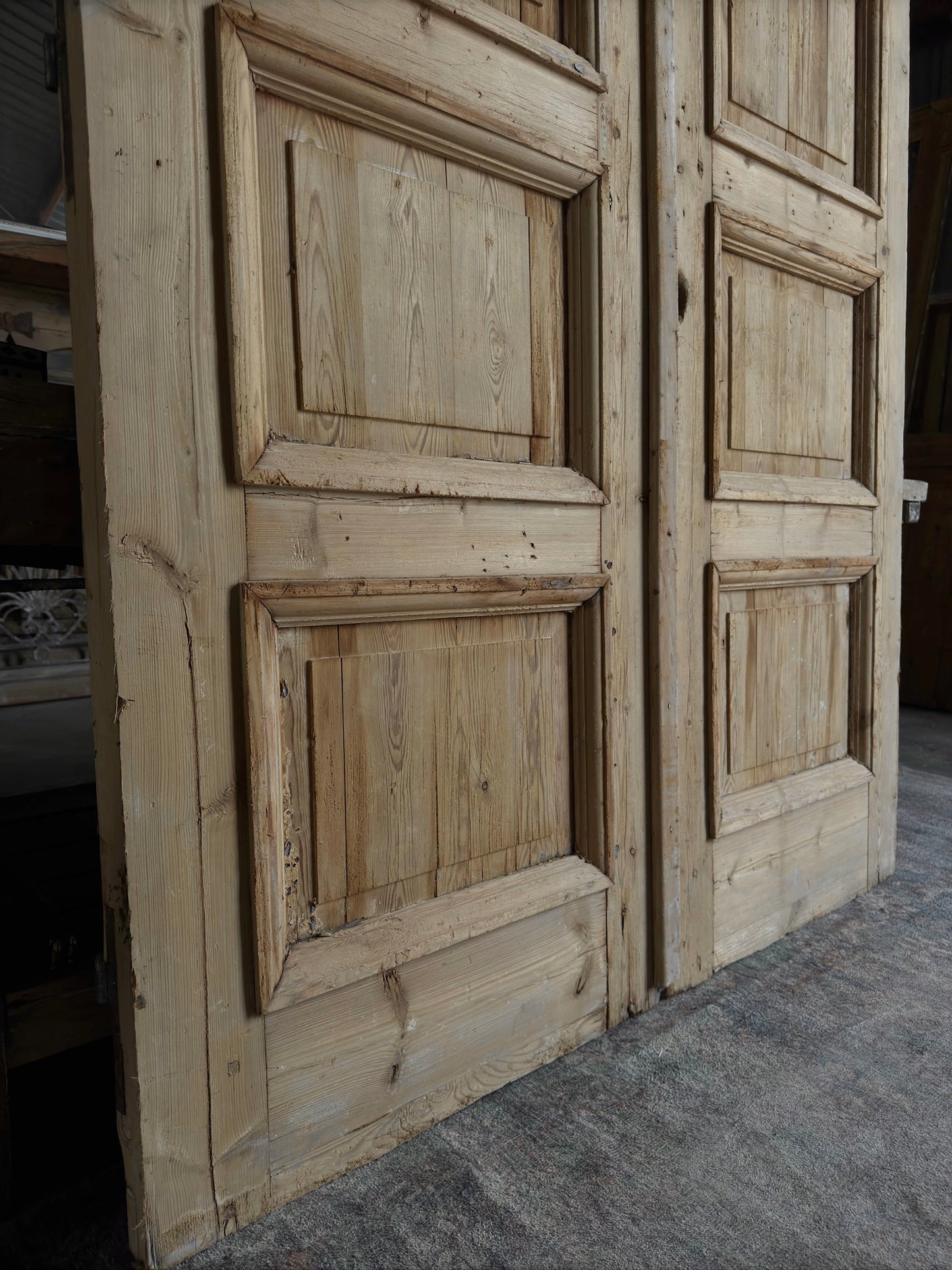 Grand 5 Panel Antique Solid Doors - 58.25x113 H80
