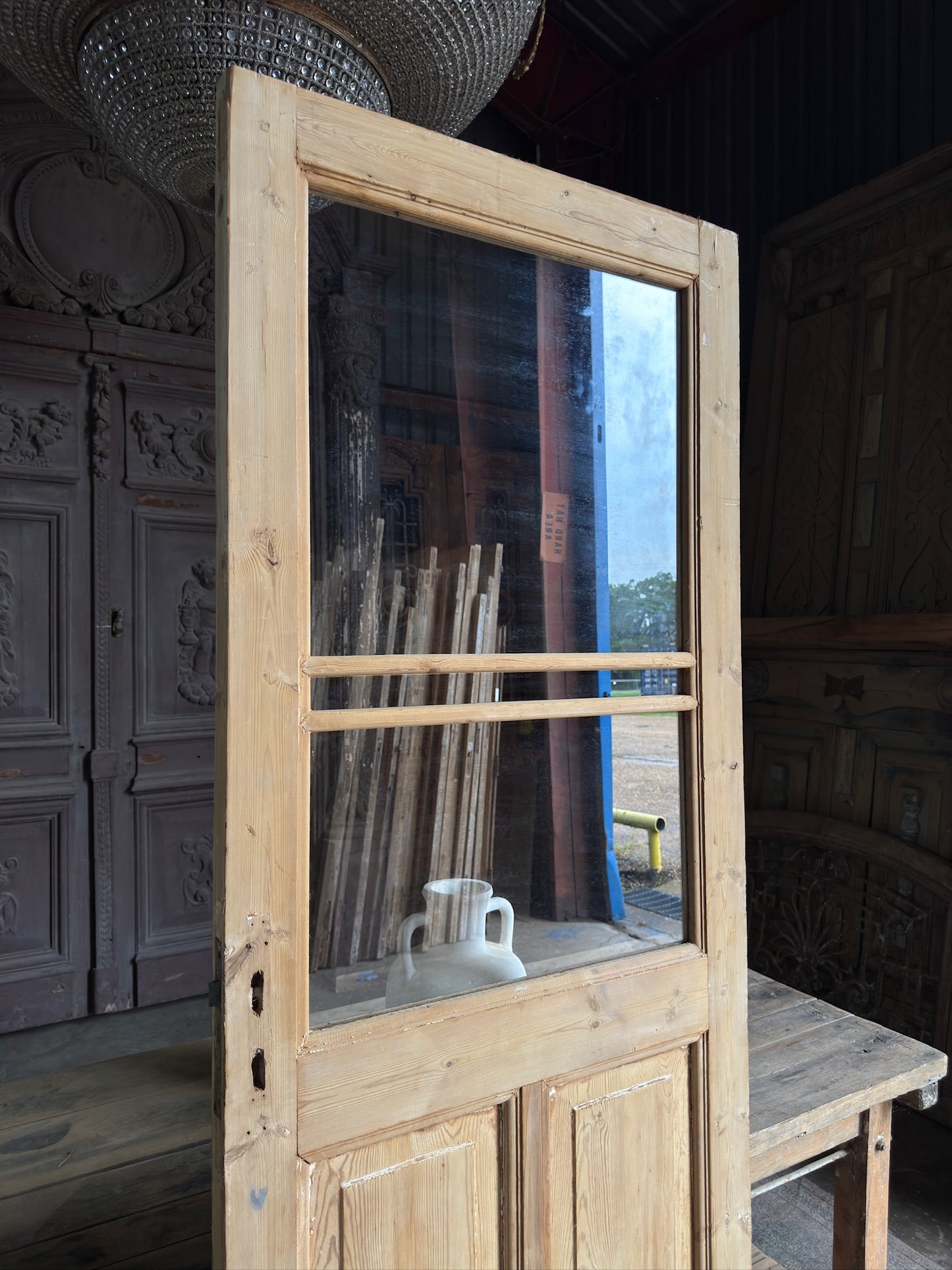 Antique Glass Single Door - 32x88x K110