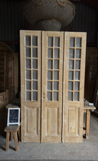 3 Panel Tri-Fold Antique Glass Doors - 54x93.5 - L425