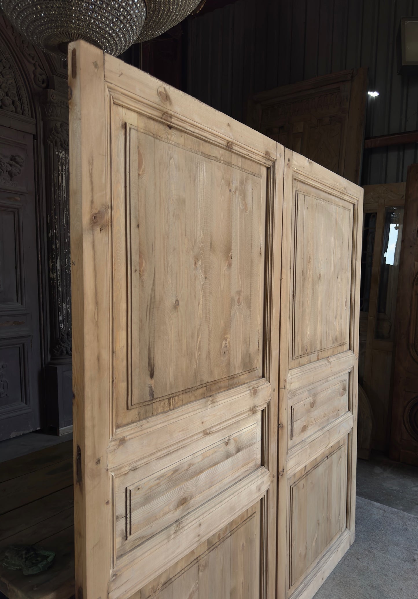Handcrafted 3 Panel Solid French Doors - 72x80 L37