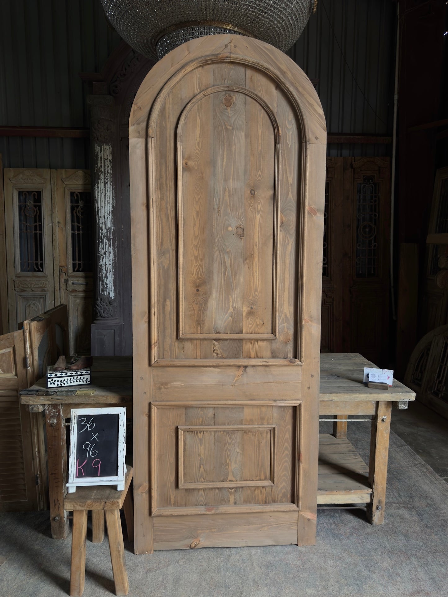 Handcrafted 2 Panel Solid Arched Door - 36x96 K9
