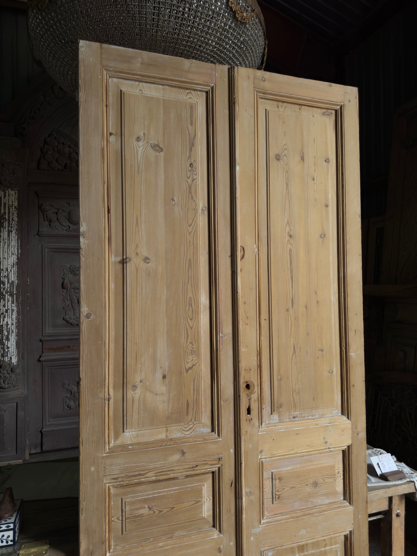 3 Panel Antique Solid French Doors - 45x99.5 J362