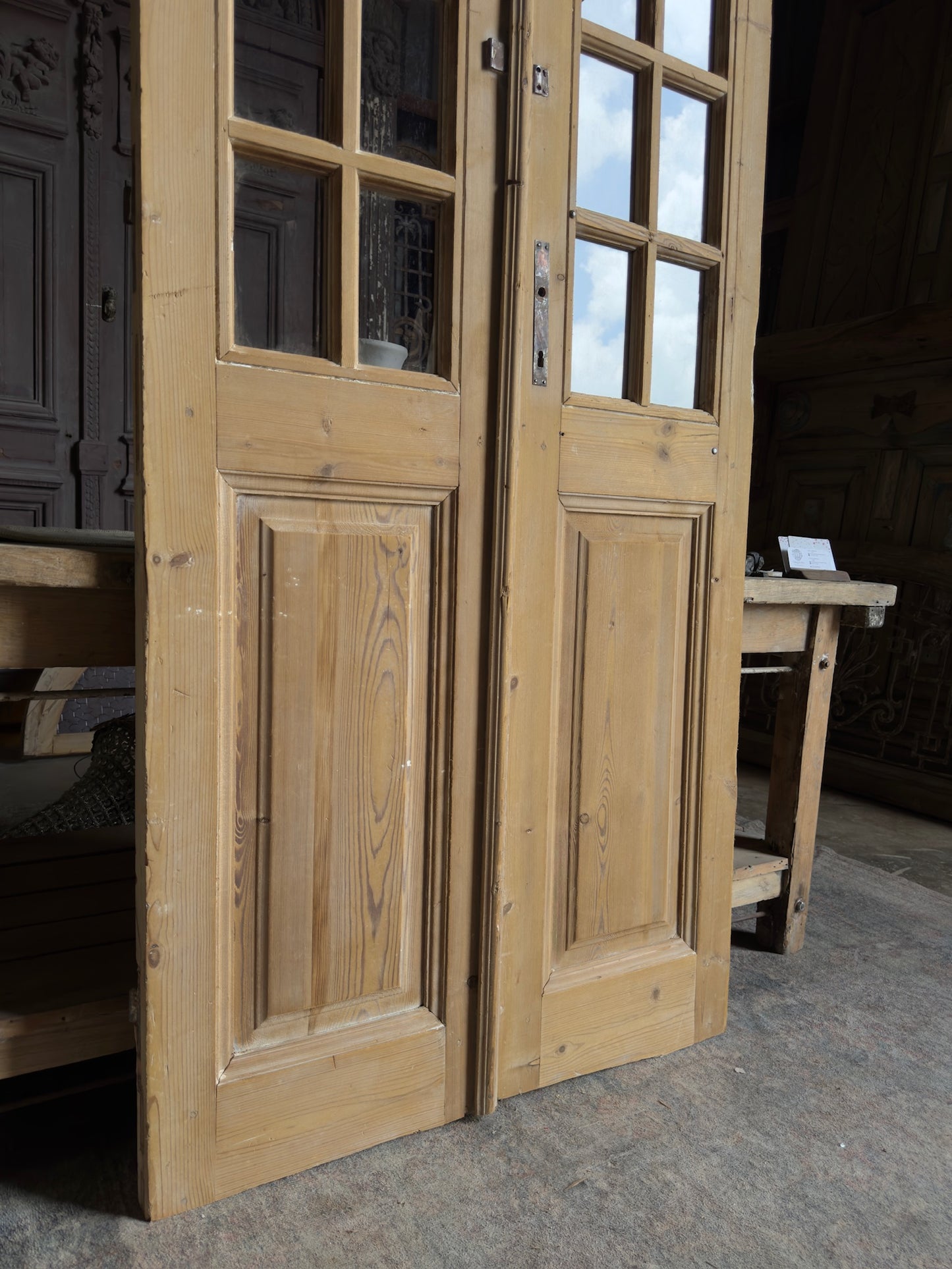 20 Lite Antique Glass French Doors - 38.25x92.75 J224